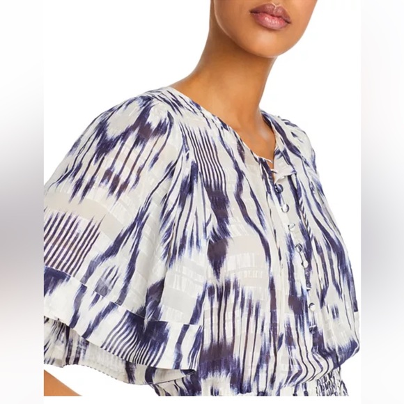 Rebecca Taylor Printed Smocked-Waist Dress NWT - Picture 2 of 7